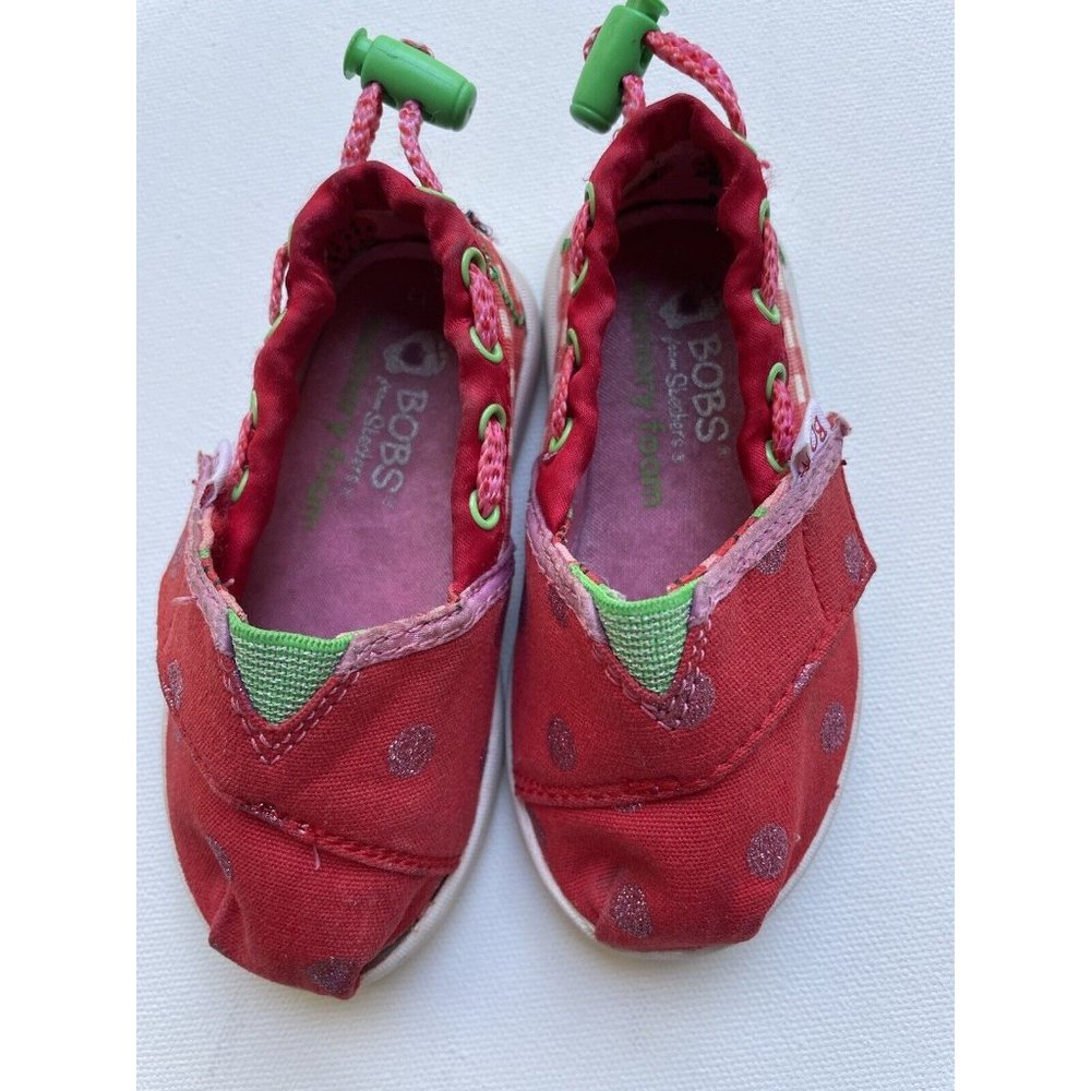 BOBS by Skechers Slip On Casual Shoes Red Strawberry Toddler Girls 5